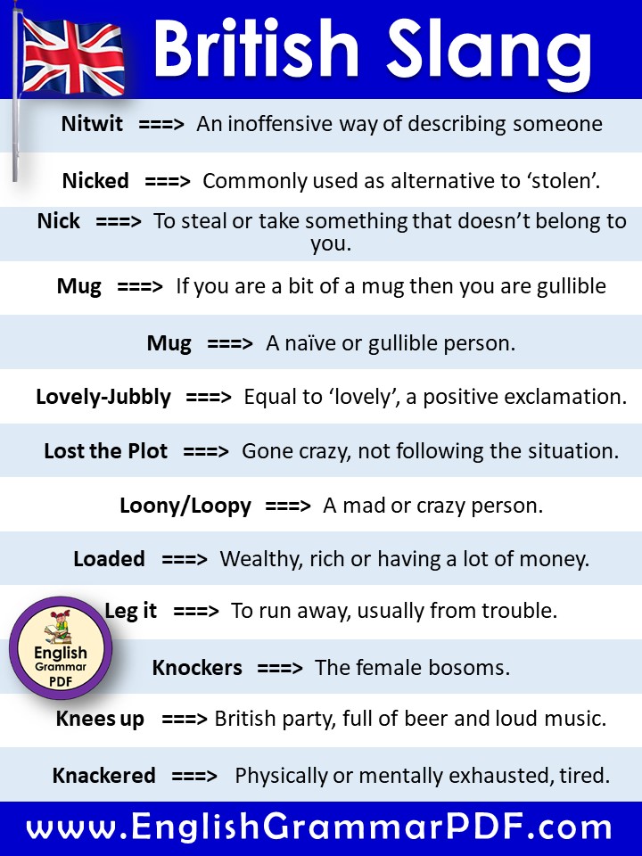 british vocabulary words list