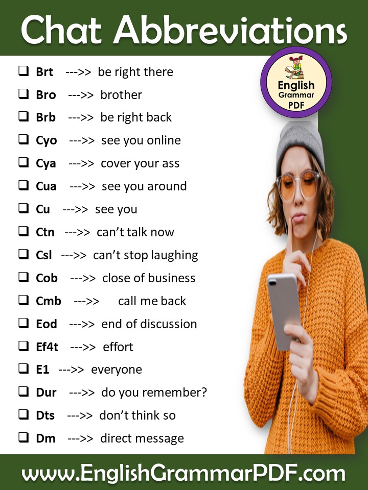 online chat abbreviations