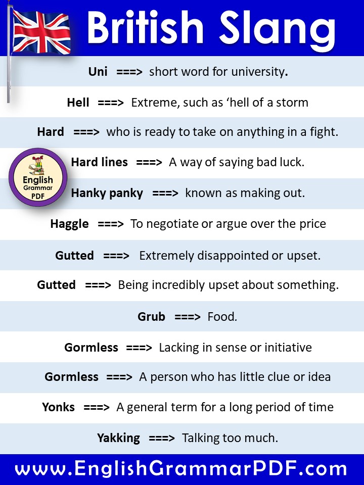 british vocabulary words list