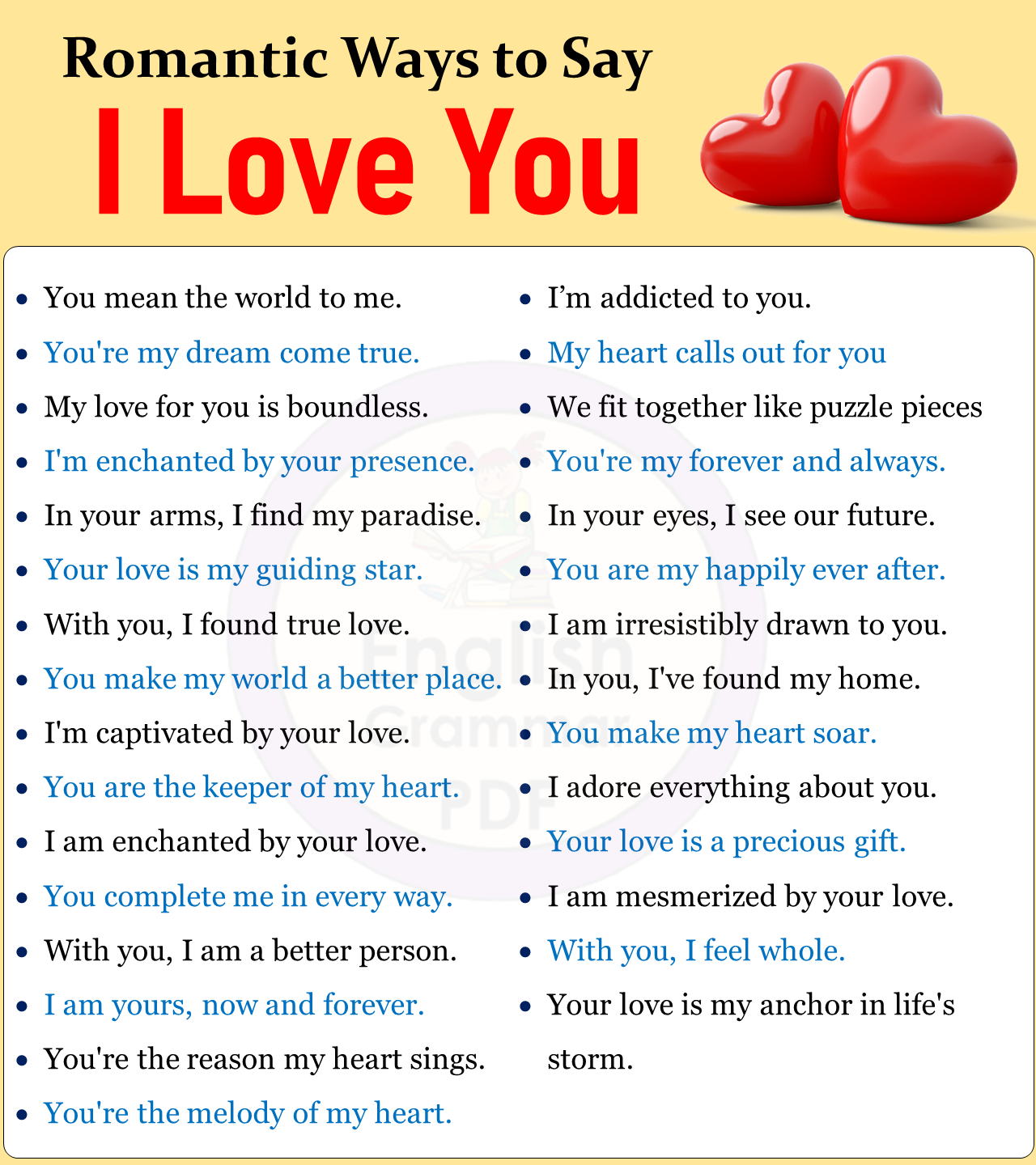 Ways to say I Love You