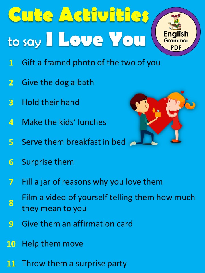 Cute Activities to Say  I Love You