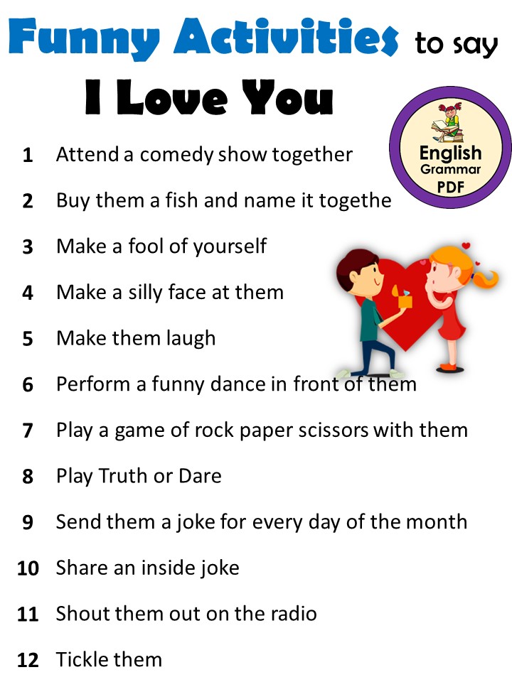Funny activities to say I Love you