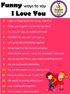 158+ Best Romantic ways to say I Love You PDF| Cute Funny Ways ...