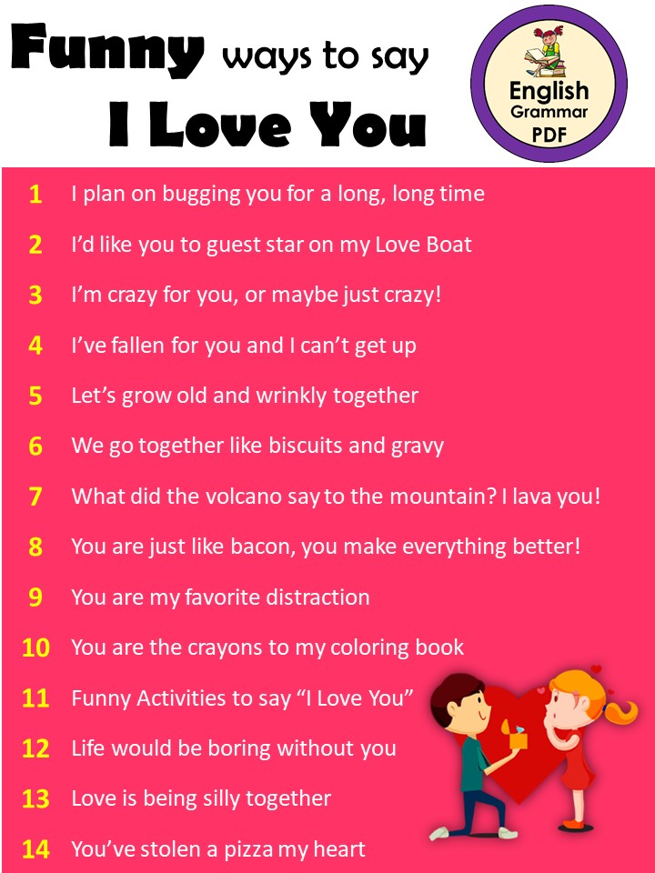 158+ Best Romantic ways to say I Love You PDF| Cute Funny Ways ...