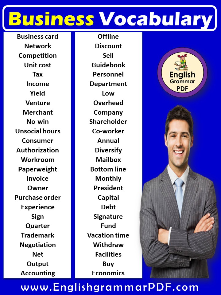 list of bussiness vocabulary pdf