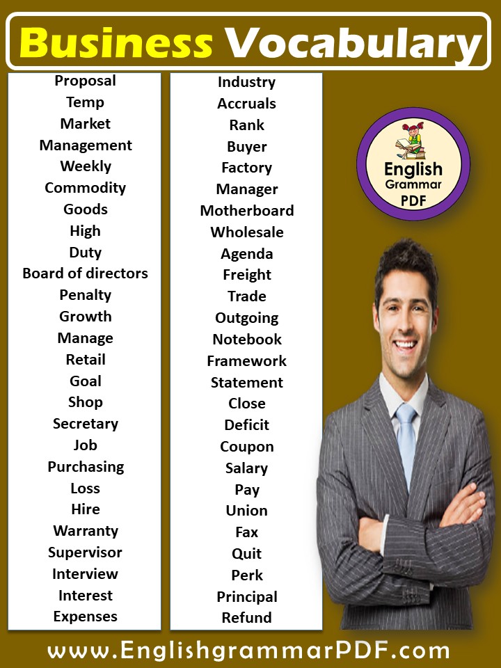 list of bussiness vocabulary