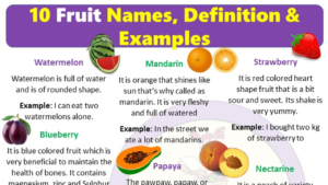 10 Fruits Name in English