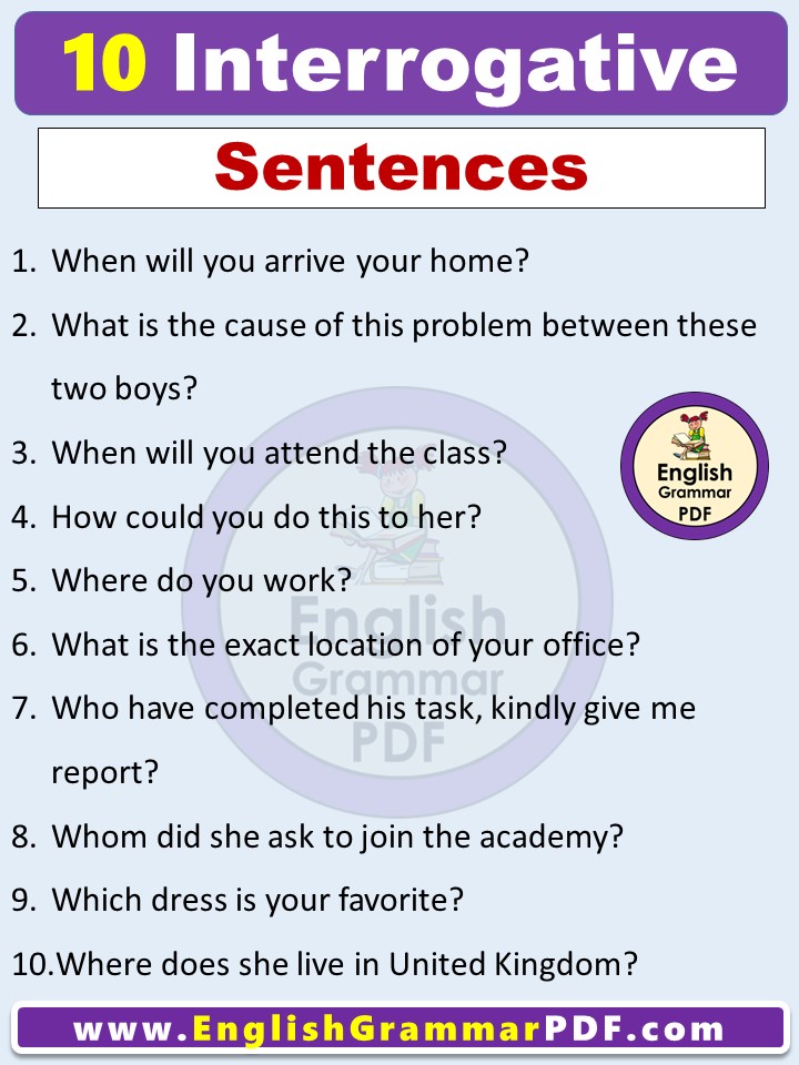 10 interrogative sentences in english