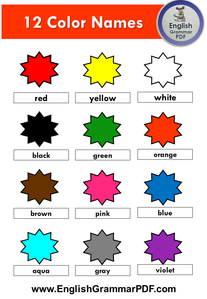12 Colors Name