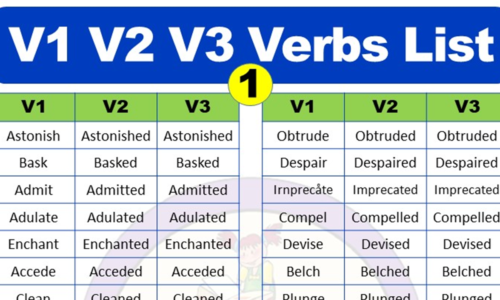 3 Forms of Verb in English (V1 V2 v3 List)