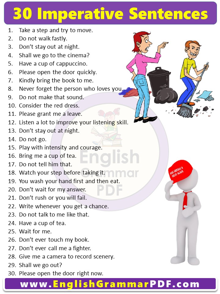 30 imperative sentences in English30 imperative sentences in English