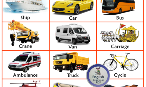 40 Transport Names List in English with Pictures PDF