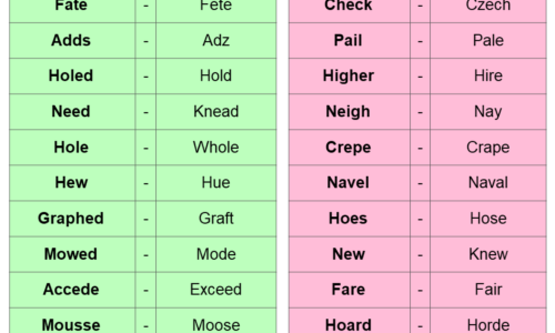 Homonyms Words with Meanings and Sentences (Download PDF)