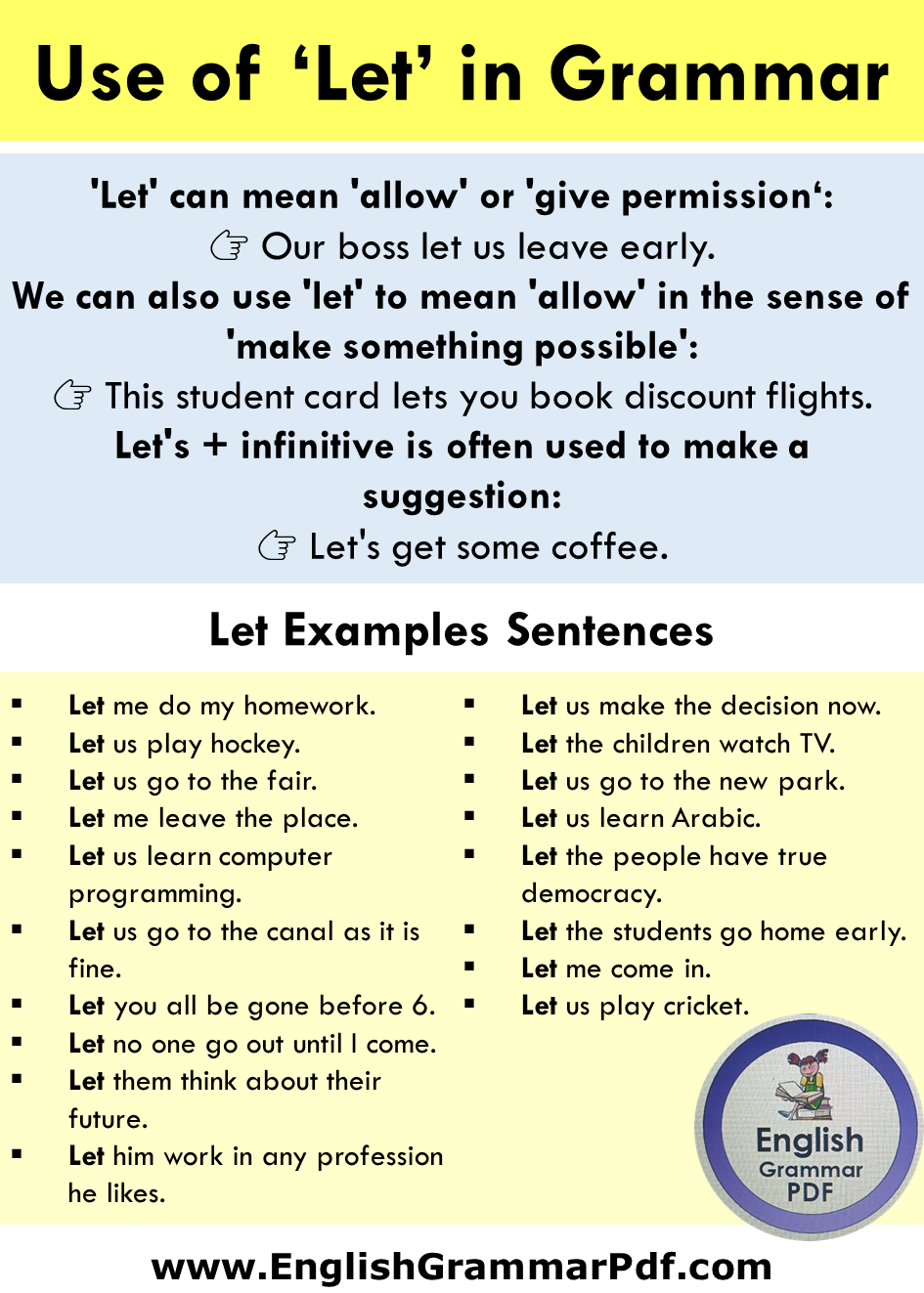 Let use in English grammar
