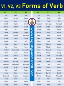 3 forms of verb in english (v1 v2 v3 list in english)