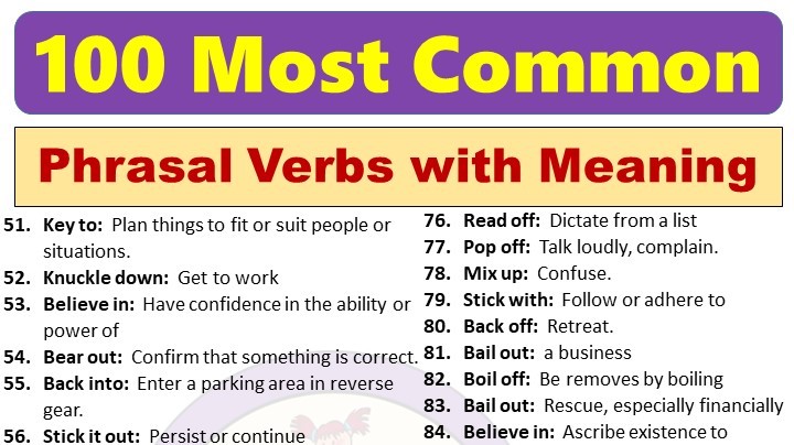 phrasal verbs with meanings in english