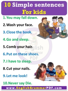 10 simple sentences for kids