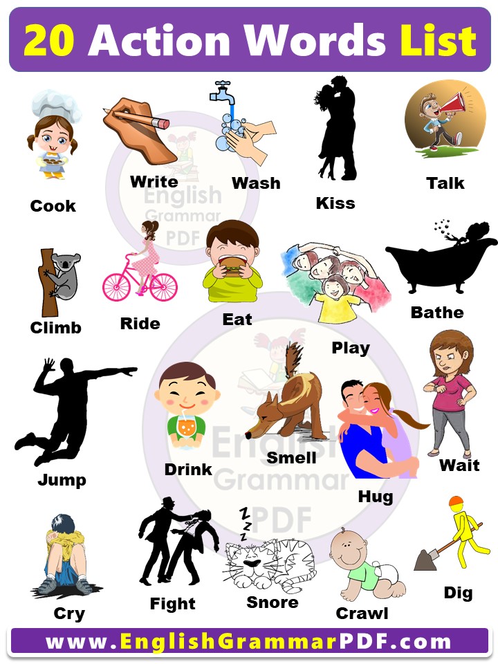 20 Action Words List in english