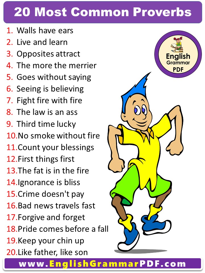 20 Most Common Proverbs Examples in English