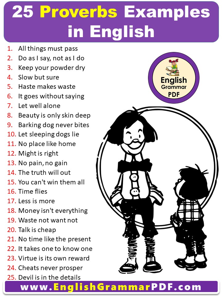25 Proverbs Examples in English