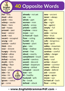 40 opposite words