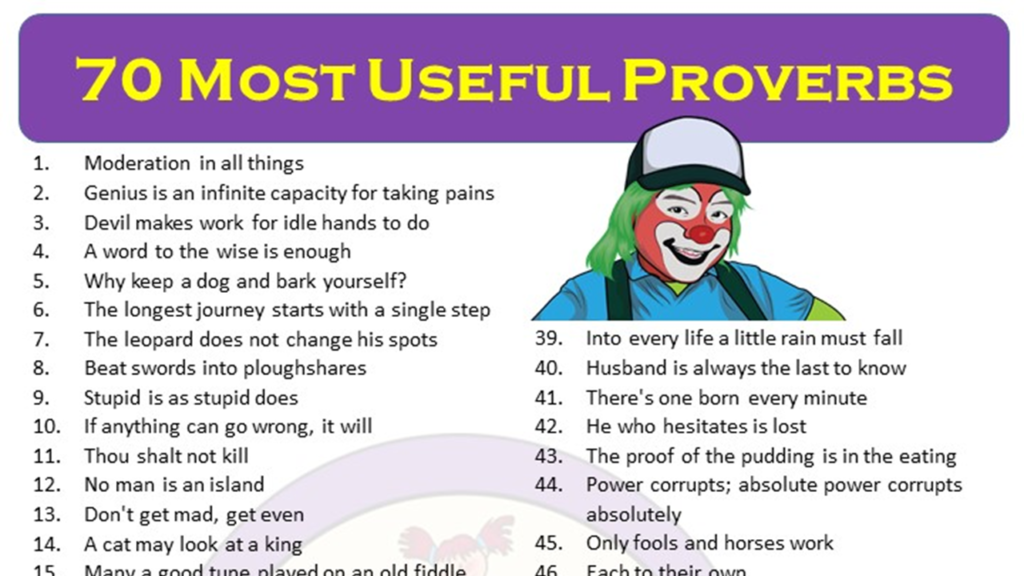 70 Most Common Proverbs in English