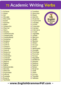 75 Academic Writing Verbs