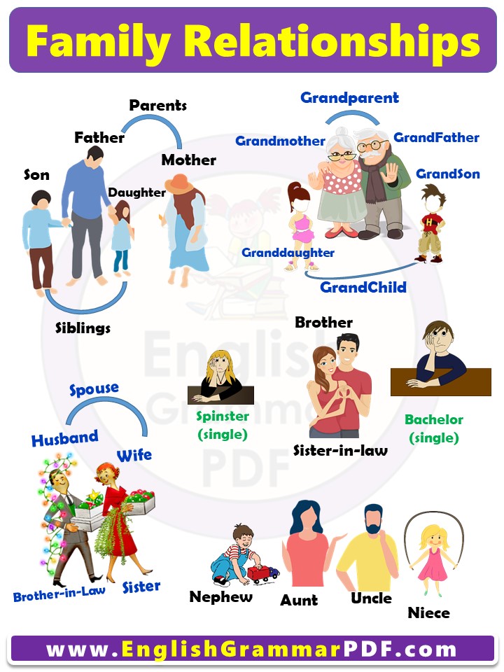 All Family Relationship Names in English with Pictures PDF