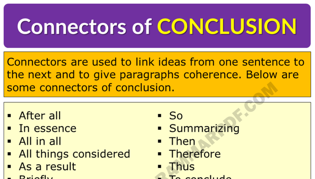Connectors of Conclusion List