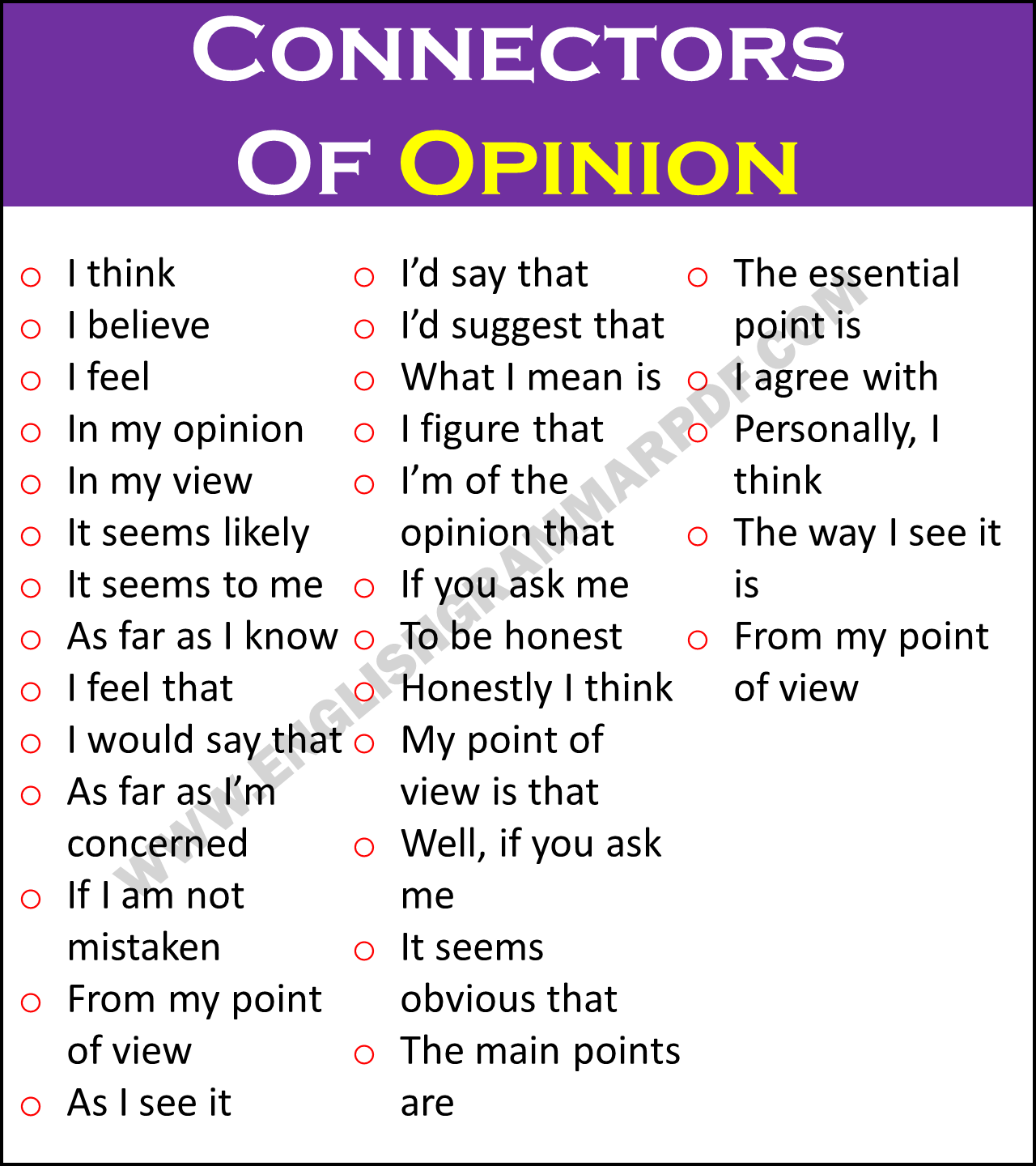 Connectors of Opinion