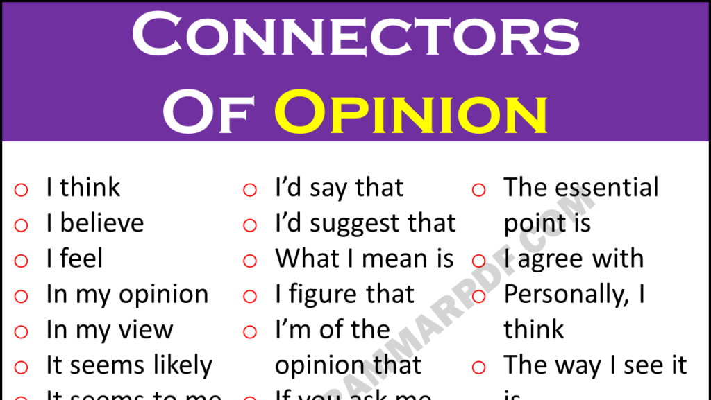 Connectors of Opinion Copy