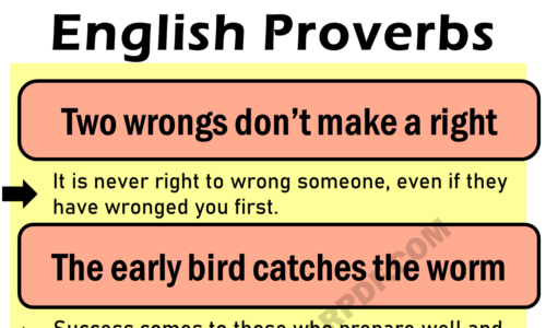 100 Proverbs With Their Meaning