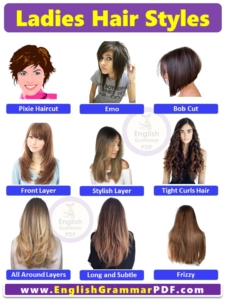 Haircut Names With Pictures For Ladies, Hairstyle Names For Girls, Women