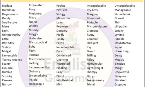 Opposite of Big |Antonyms of Big, Meaning and Example sentences in English PDF