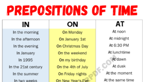 Prepositions of Time Copy