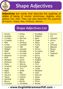 Shape Adjectives List in English