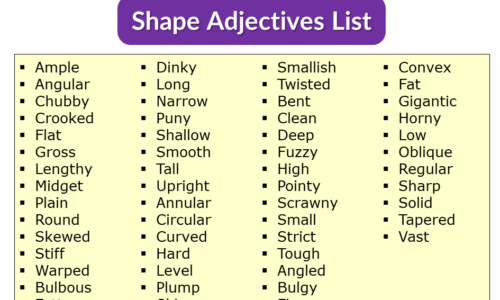 Adjectives List in English, Shape Adjectives List in English