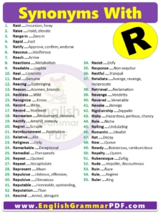 travel synonyms starting with r