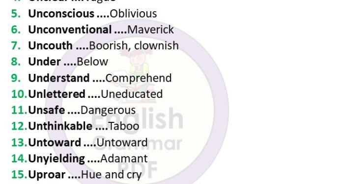 personlighed anspore Slikke synonyms words starting with u pdf Archives - English Grammar Pdf