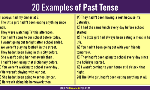 20+ Examples of Past Tense (Affirmative, Negative, Interrogative)