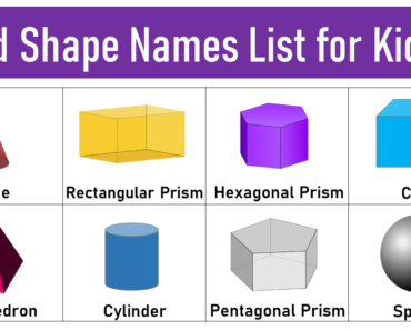 List of 3d Shapes Name and Pictures for Kids