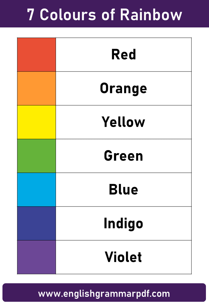 7 colours of rainbow