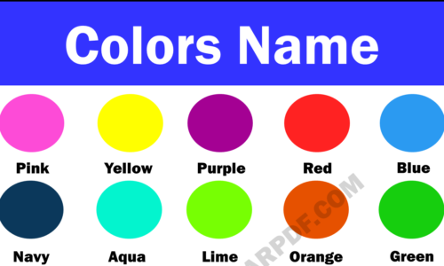 List of Color/Colours Names in English with Pictures