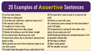 Examples of Assertive Sentences