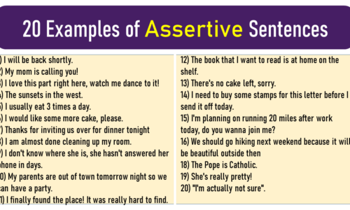 Examples of Assertive Sentences