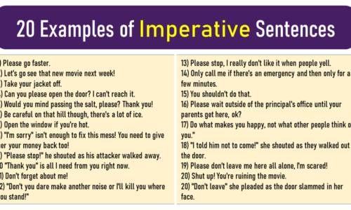 100 Examples of Imperative Sentences in English