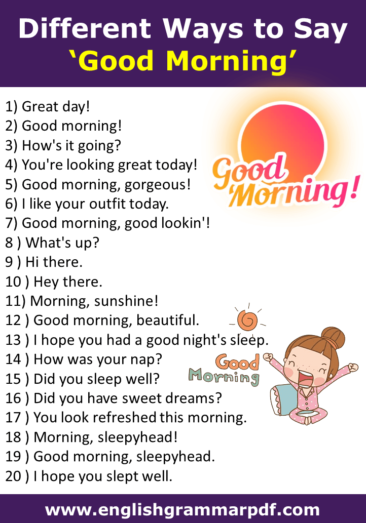different ways to say good morning