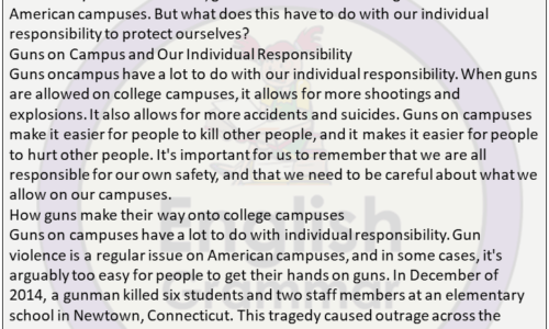 500 Words Guns On Campus Essay (Free)