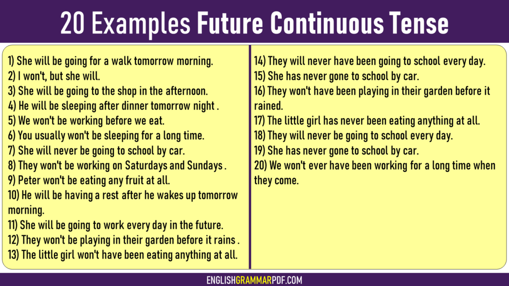 examples of future continuous tense