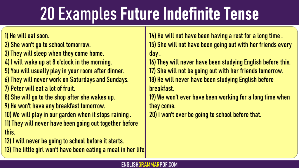 examples of future indefinite tense